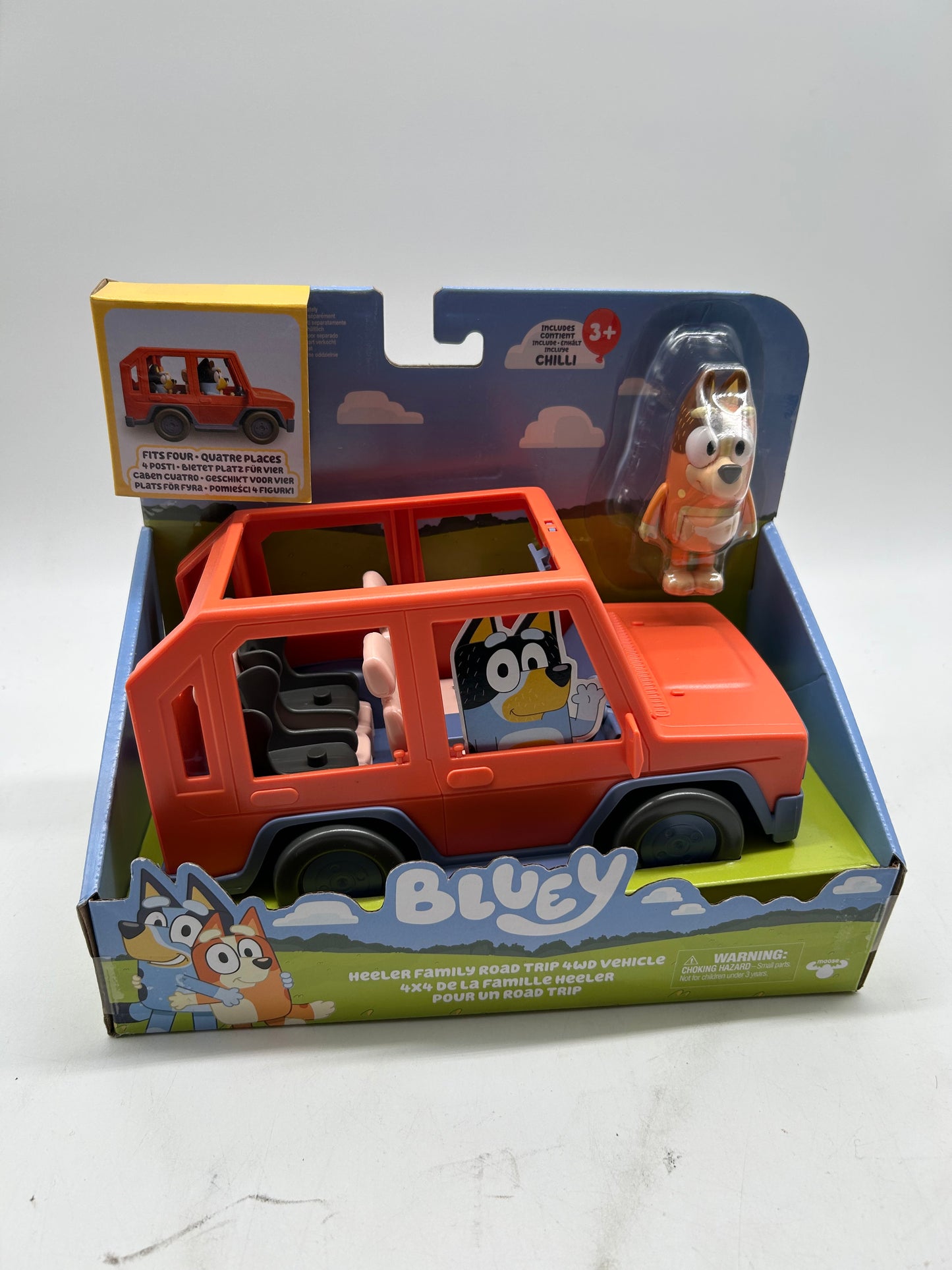 Bluey Familienausflug - 4WD Familienauto, Chilli-Figur, 3+