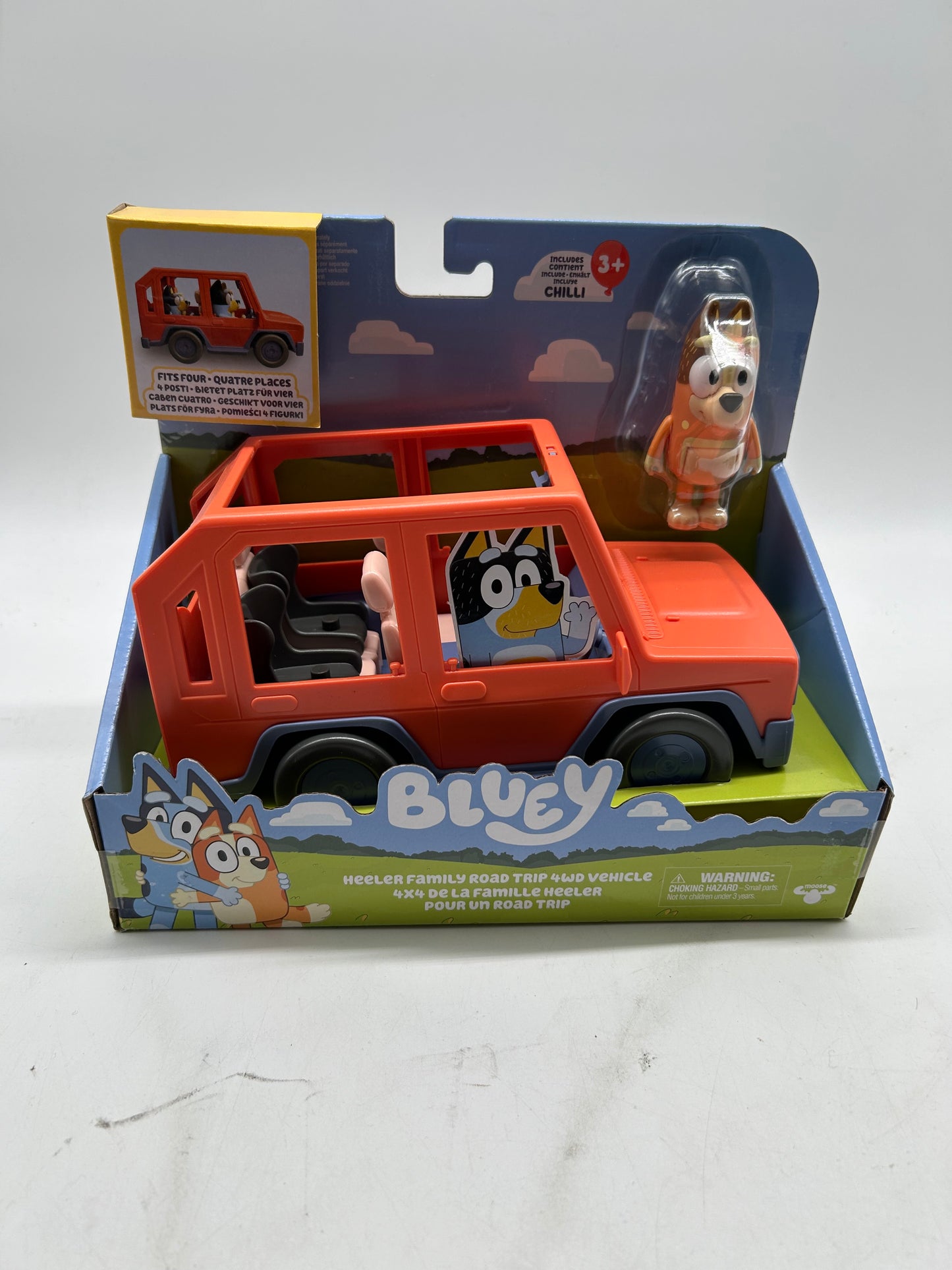 Bluey Familienausflug - 4WD Familienauto, Chilli-Figur, 3+