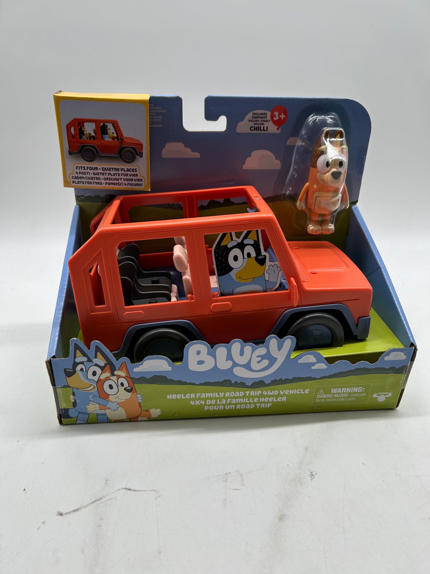 Bluey Familienausflug - 4WD Familienauto, Chilli-Figur, 3+