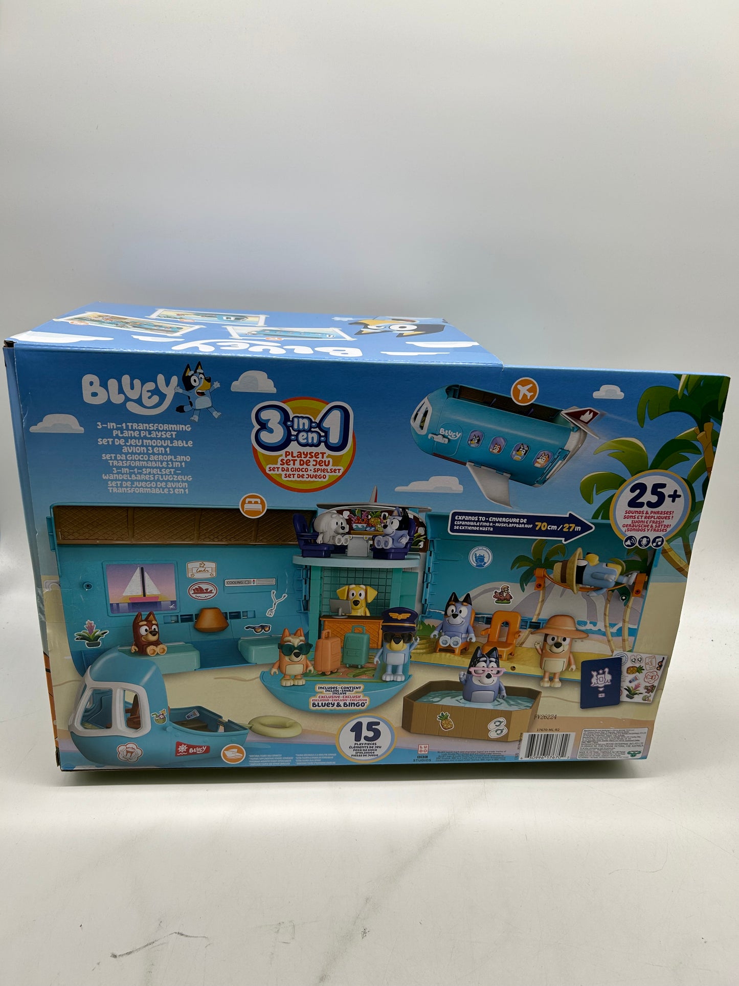 Bluey Flugzeug 3-in-1-Verwandlungsspielset, 25+ Soundfunktionen, Ab 3+