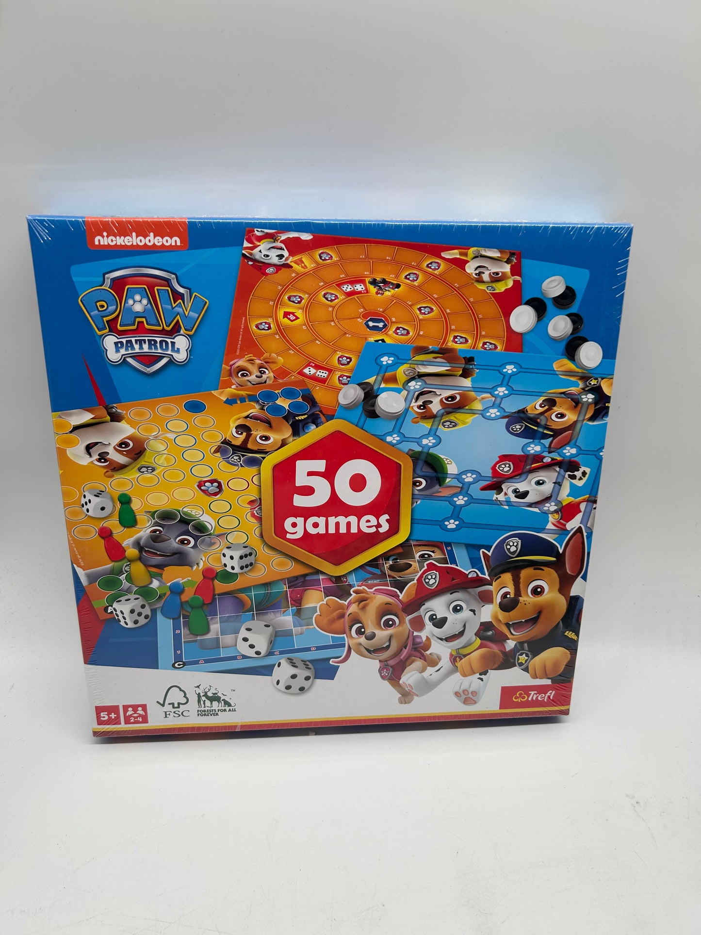 PAW Patrol 50 Spiele Spielesammlung Trefl 02508 für 2 bis 4 Spieler ab 5 Jahre