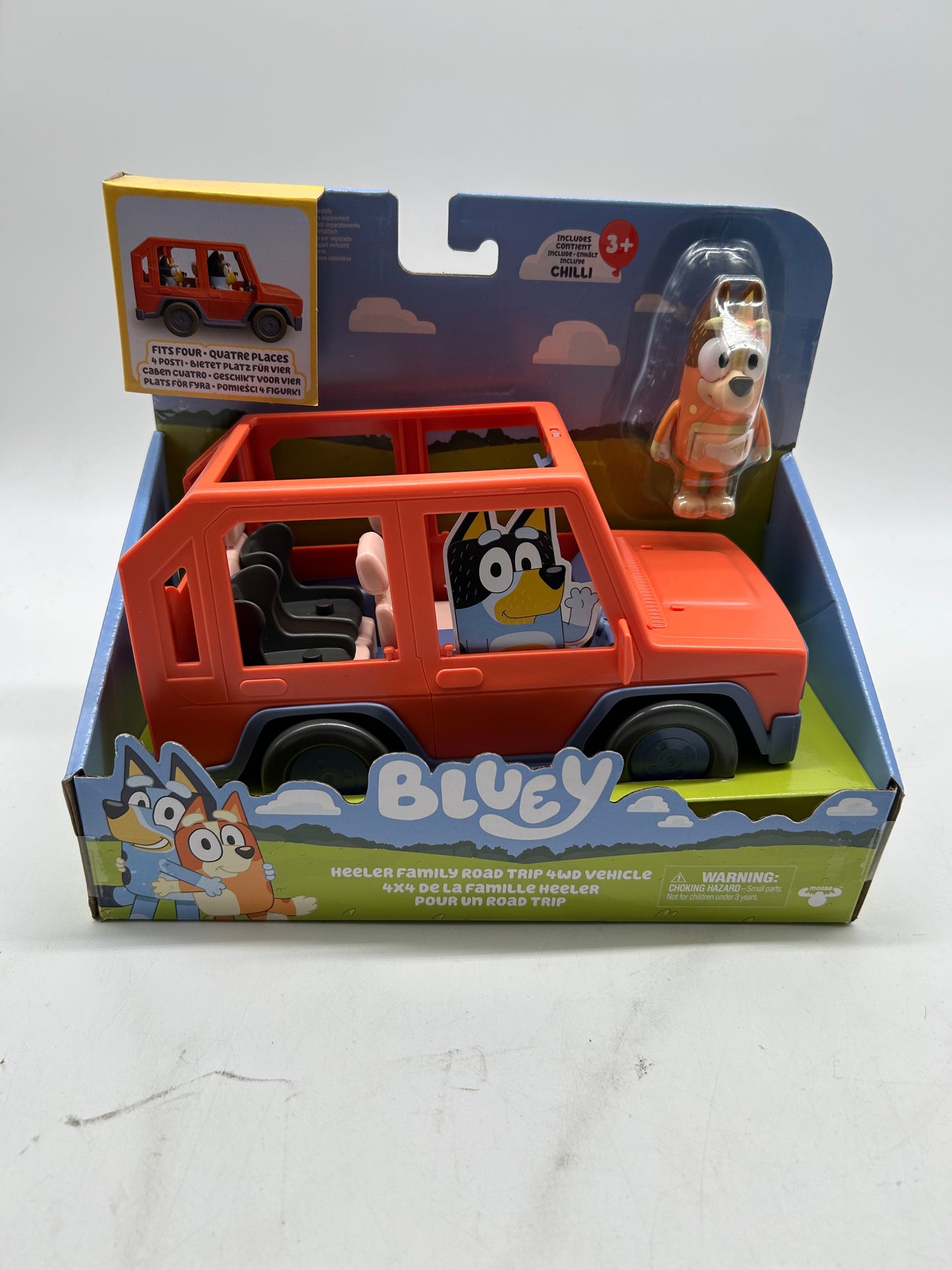 Bluey Familienausflug - 4WD Familienauto, Chilli-Figur, 3+