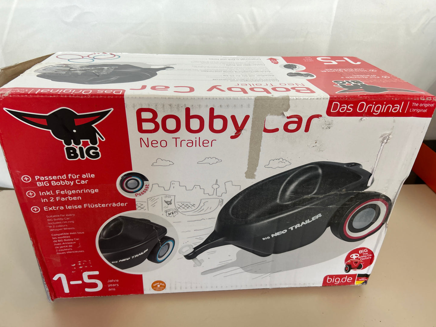 BIG-Bobby-Car Neo Trailer Anthrazit - Bobby-Car Anhänger für drinnen und draußen