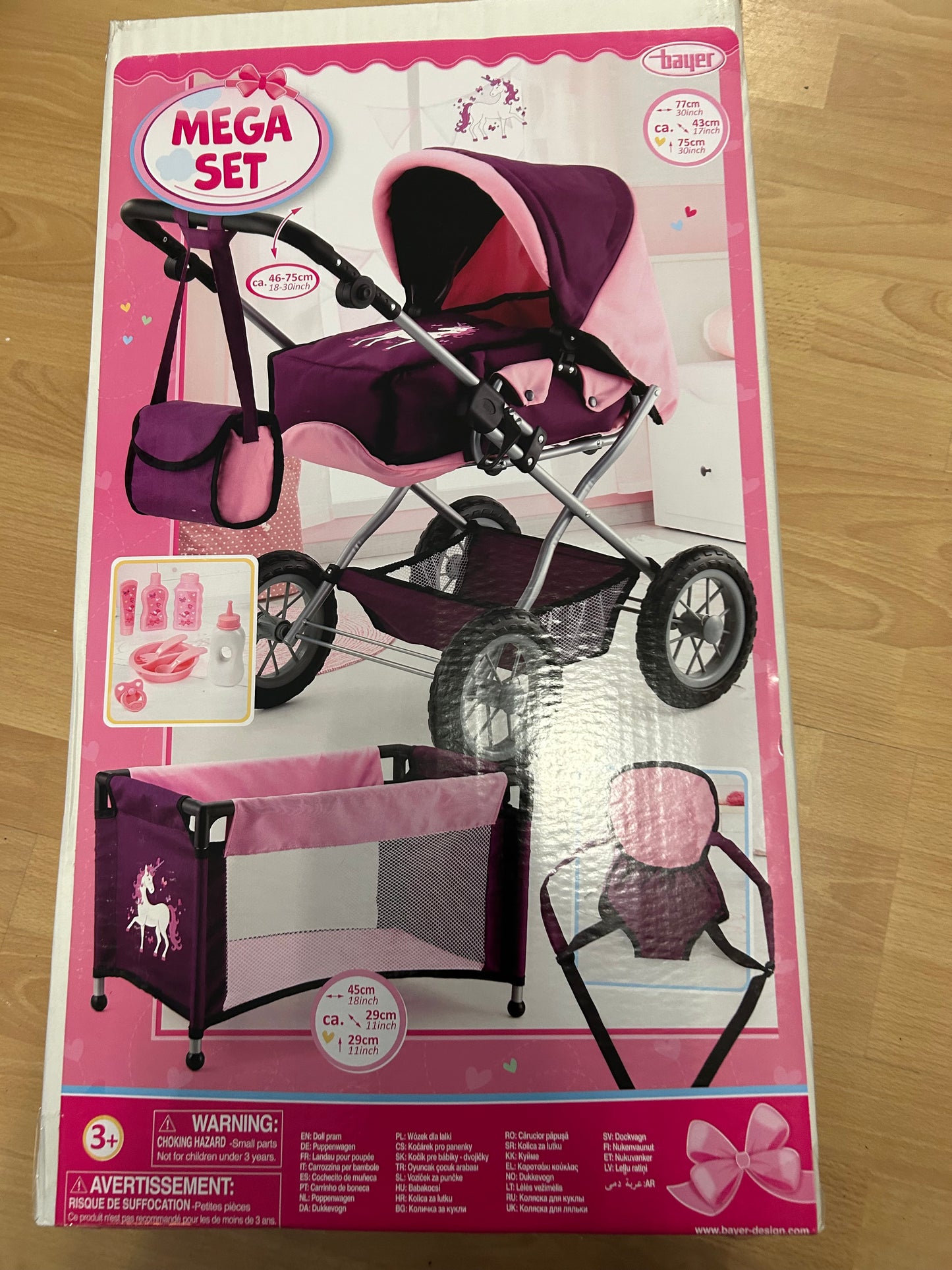 Bayer - Kombi-Puppenwagen Grande Megaset Einhorn