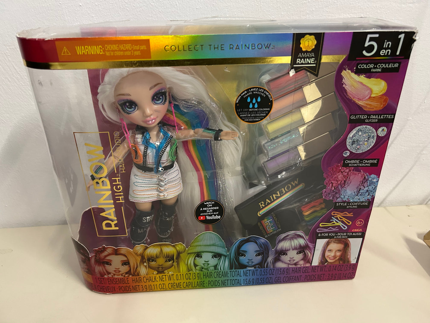MGA Entertainment Rainbow High 5-in-1 Haarstudio mit Modepuppe Amaya Raine