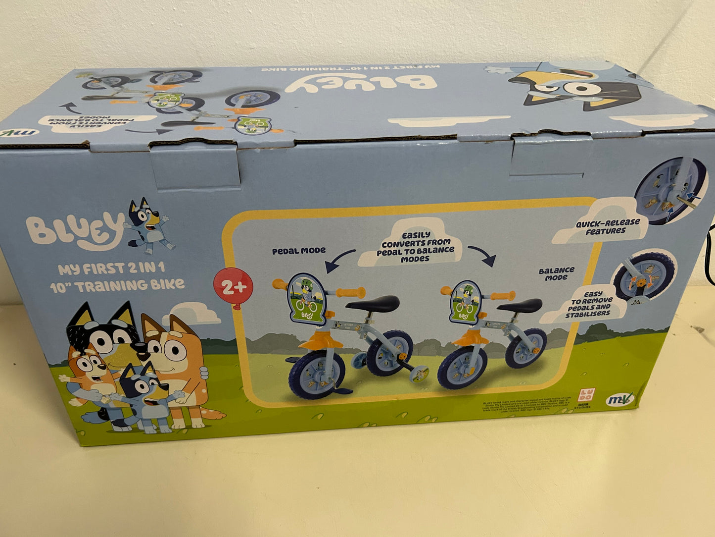 Bluey 10" Trainingsrad Lauf-/Tretstabilisatoren höhenverstellbar Kinder 2+