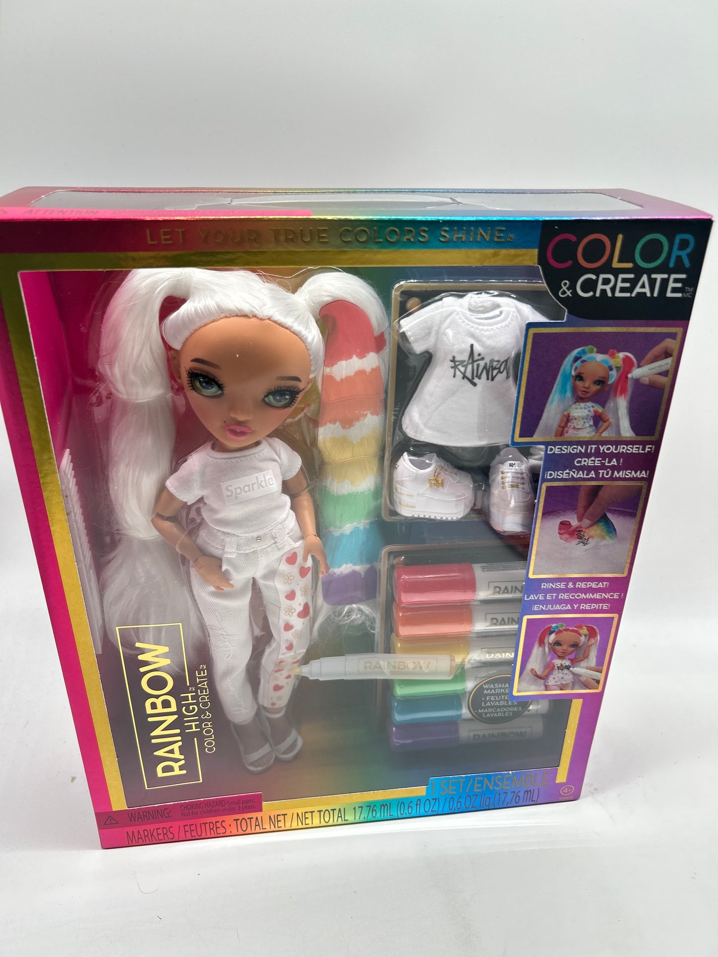 MGA Entertainment Rainbow High Color & Create Modellpuppe - Grüne Augen,*NEU*