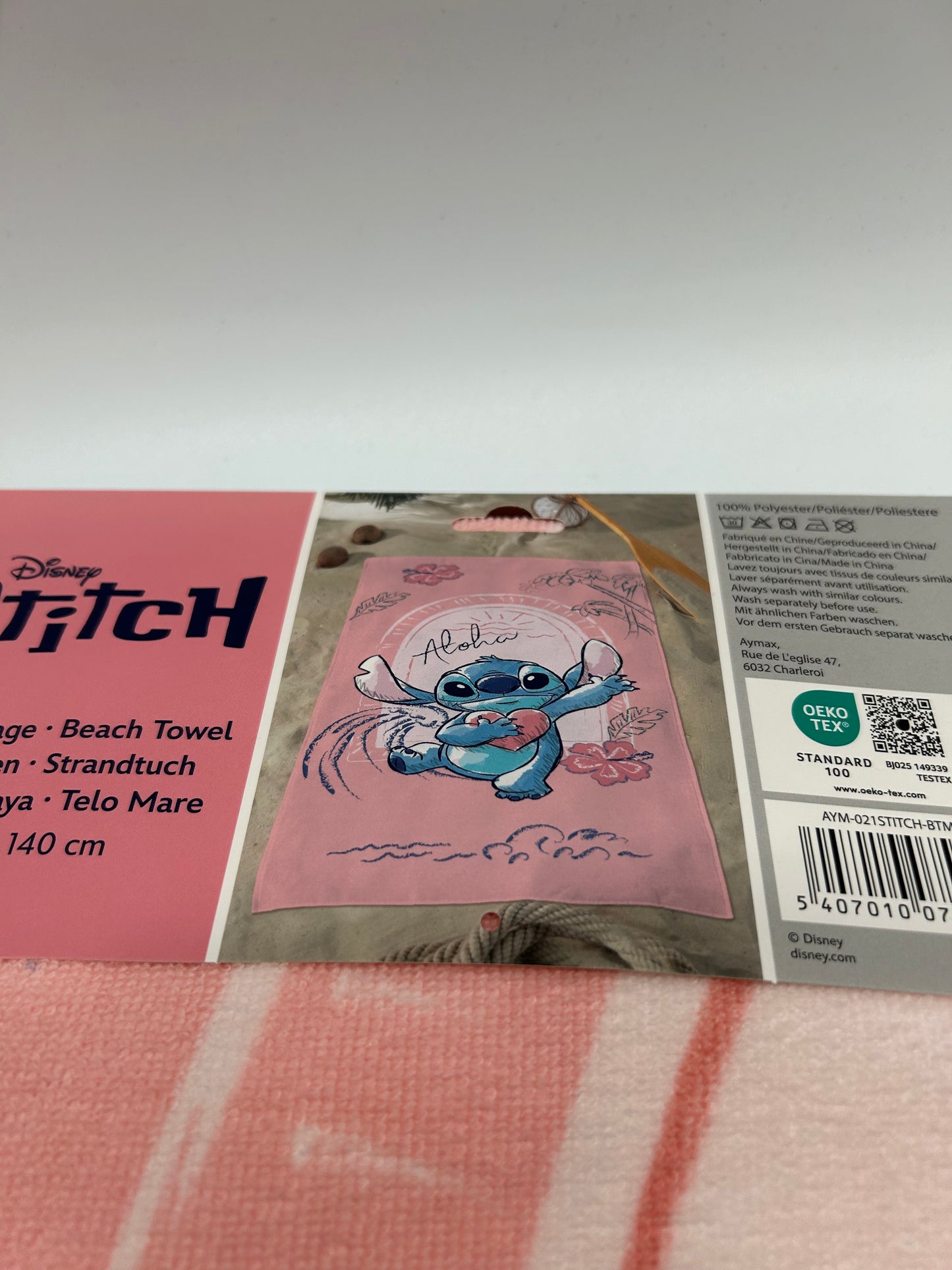 Disney Lilo und Stitch Heart Badetuch, Strandtuch 70x140cm (Schnell Trocken)