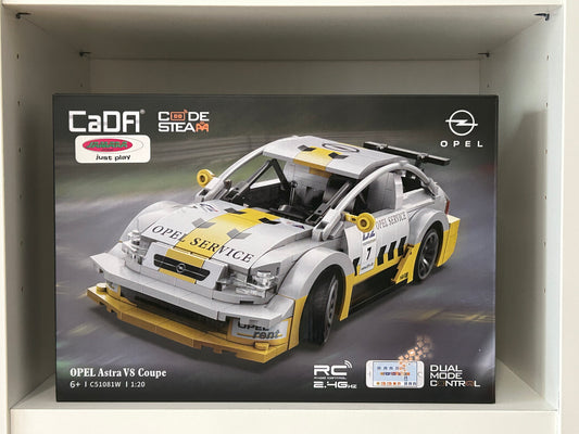 CaDA Opel Astra V8 Coupe 1:20 weiß 2,4GHz Bricks