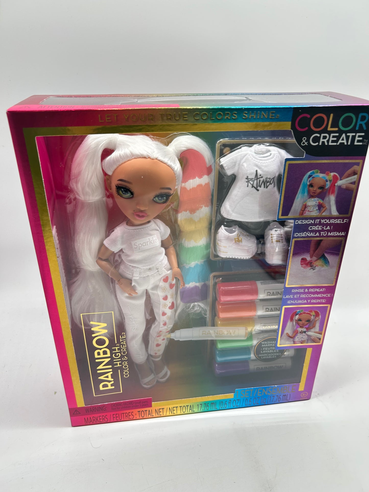 MGA Entertainment Rainbow High Color & Create Modellpuppe - Grüne Augen,*NEU*