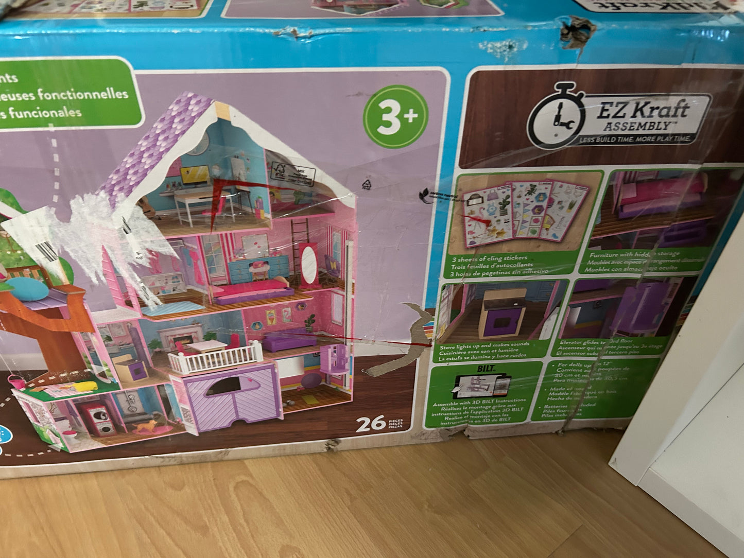 KidKraft Treehouse Retreat Puppenhaus aus Holz mit Möbeln und Zubehör für 30 cm