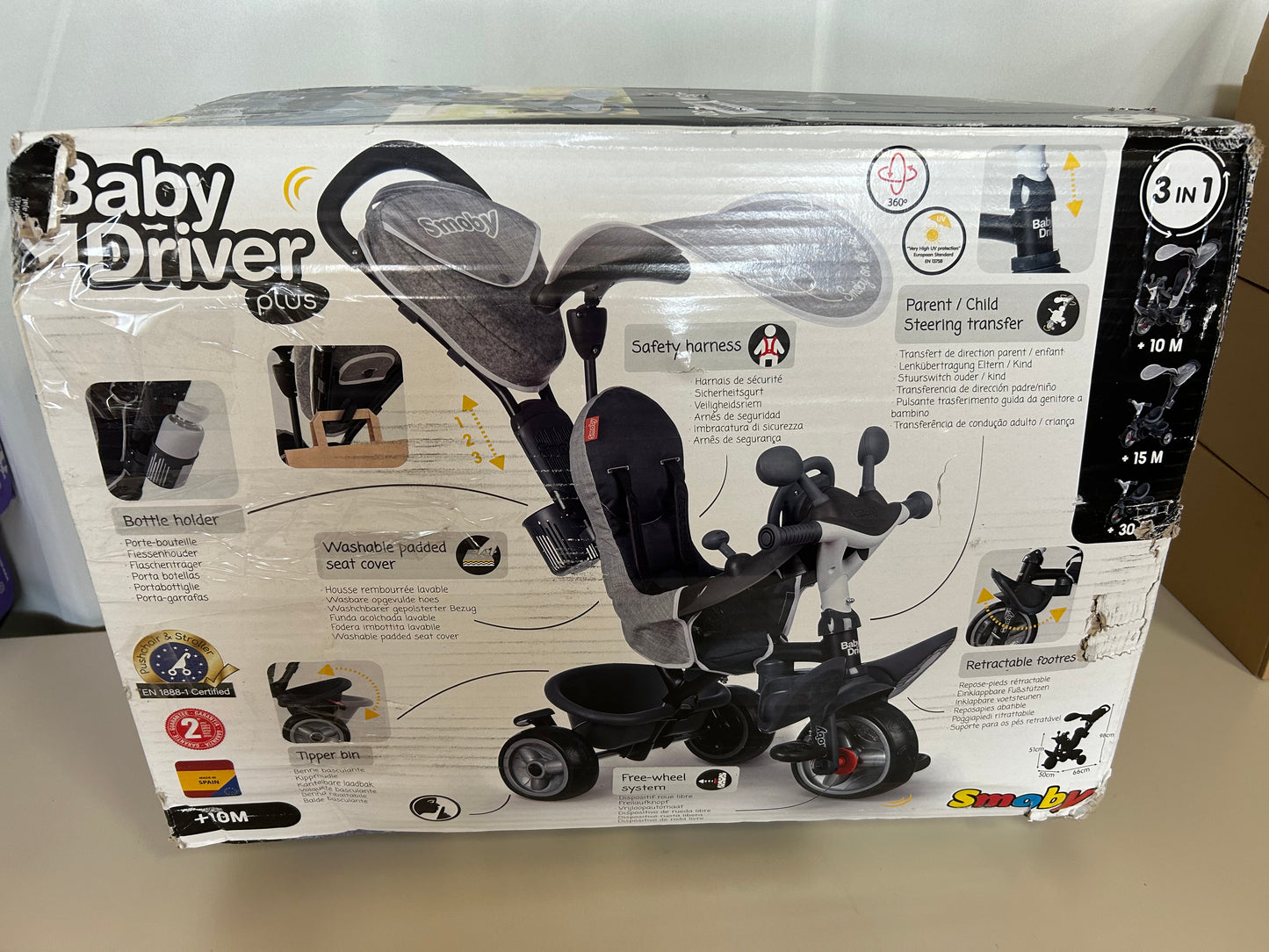 Dreirad Baby Driver Plus | Buggy 3 in 1 | Baby- und Kleinkindfahrzeug