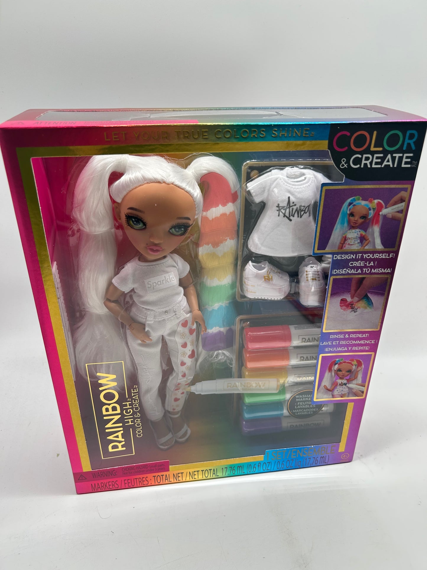MGA Entertainment Rainbow High Color & Create Modellpuppe - Grüne Augen,*NEU*