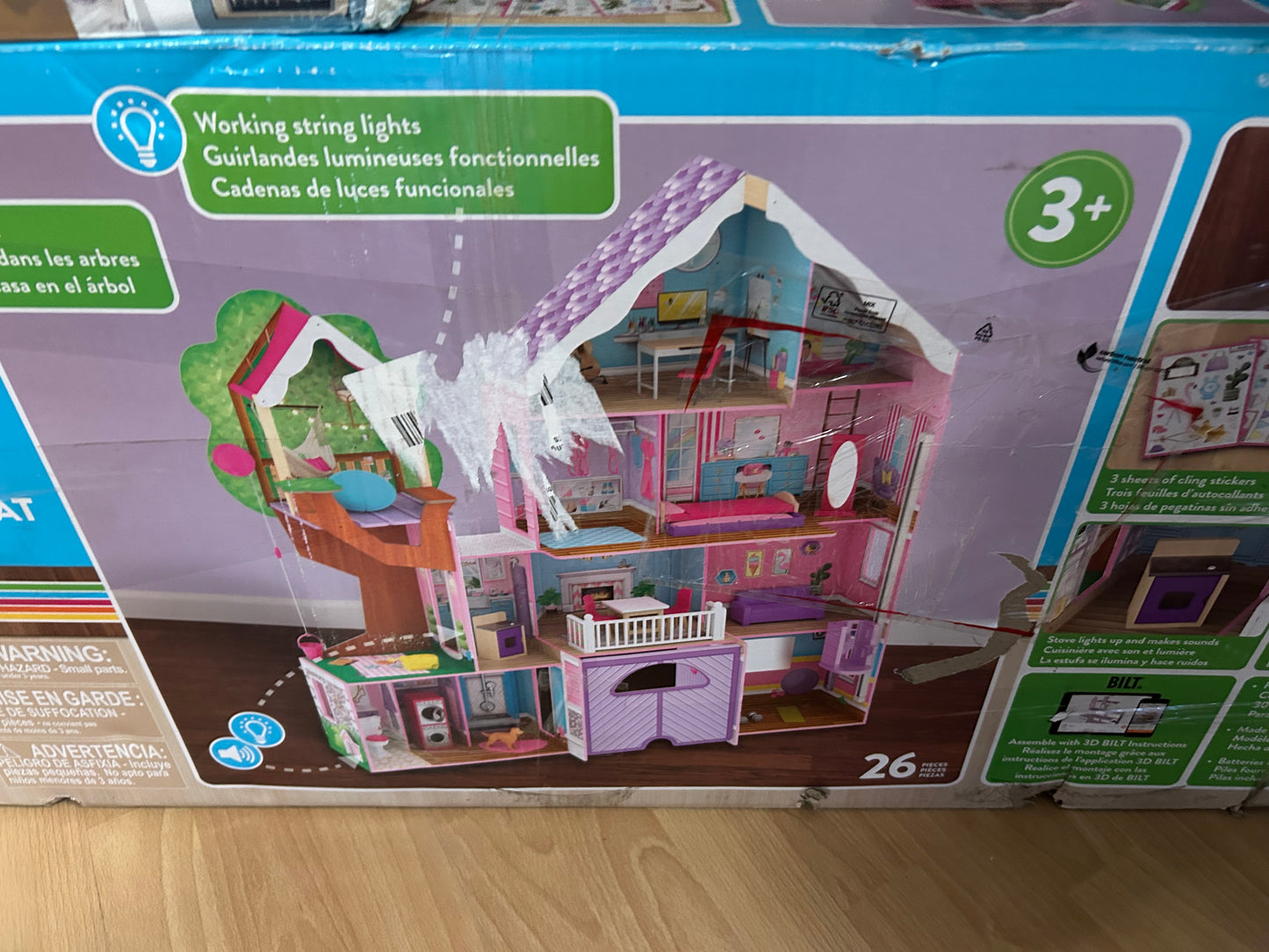 KidKraft Treehouse Retreat Puppenhaus aus Holz mit Möbeln und Zubehör für 30 cm