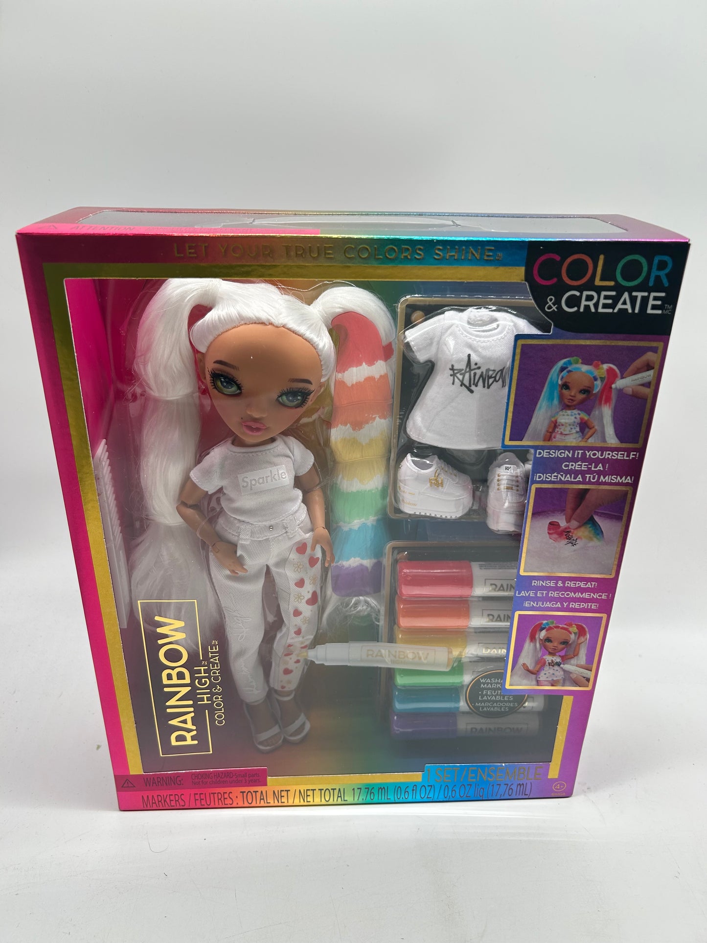 MGA Entertainment Rainbow High Color & Create Modellpuppe - Grüne Augen,*NEU*