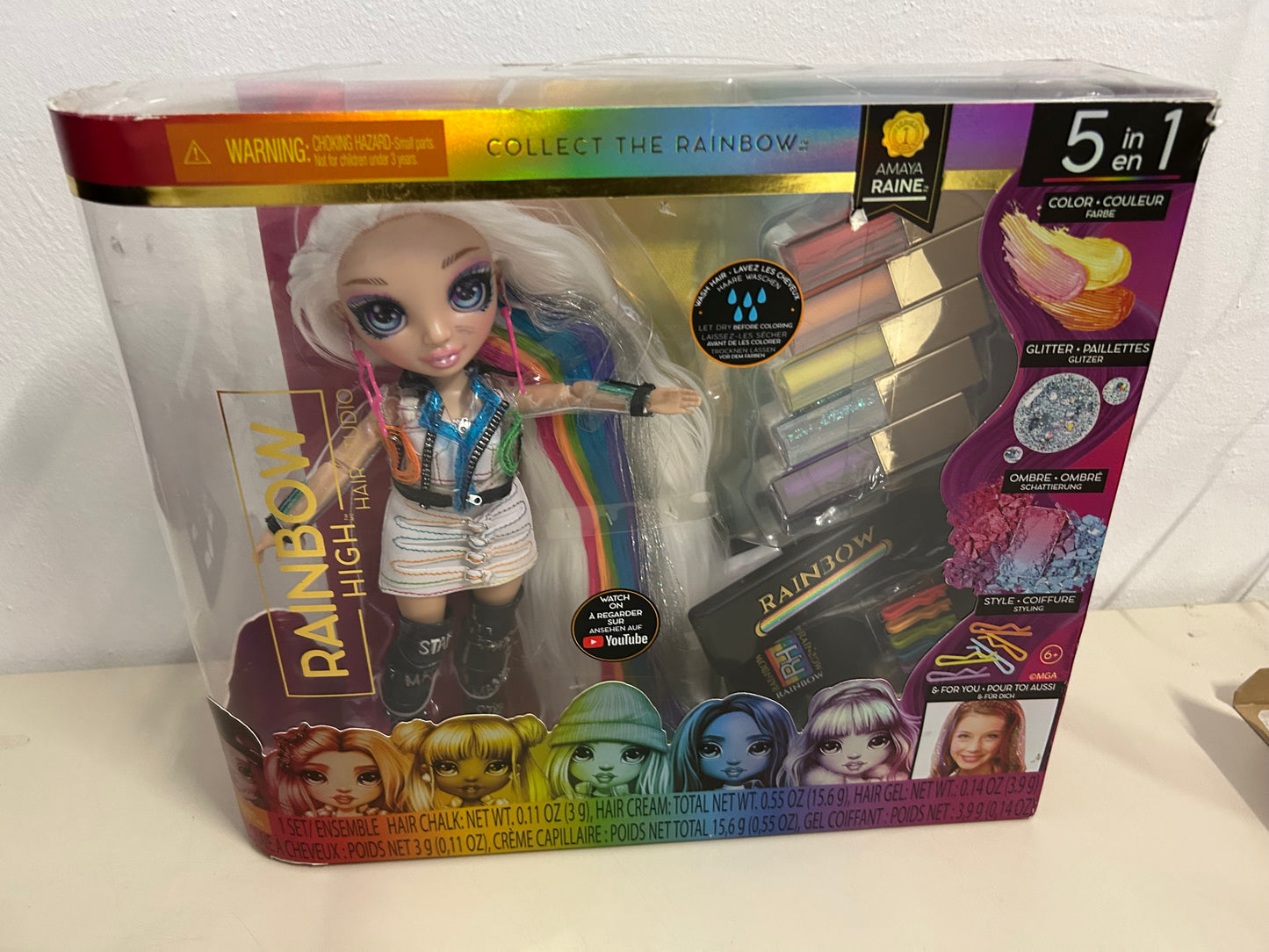 MGA Entertainment Rainbow High 5-in-1 Haarstudio mit Modepuppe Amaya Raine