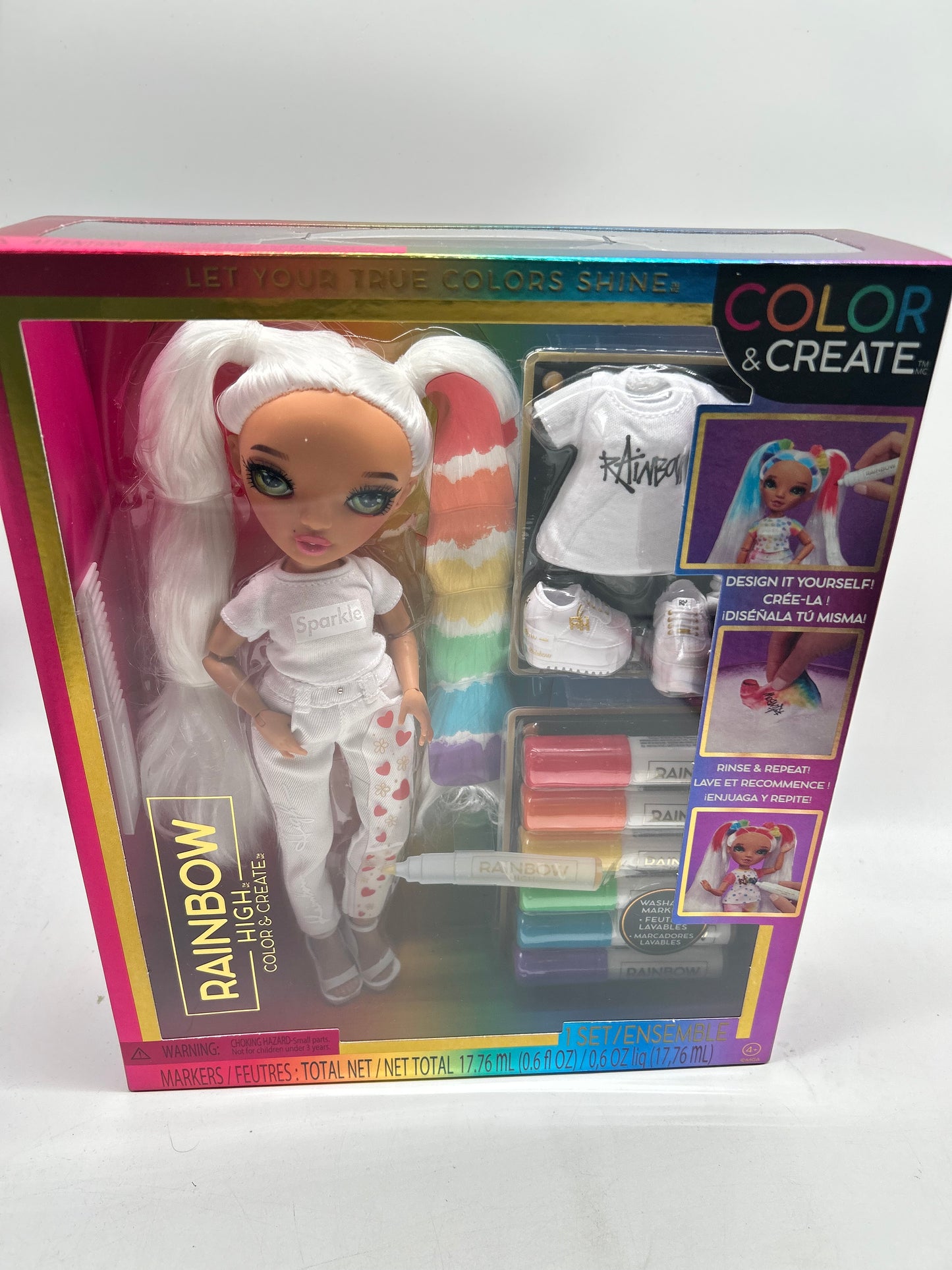 MGA Entertainment Rainbow High Color & Create Modellpuppe - Grüne Augen,*NEU*
