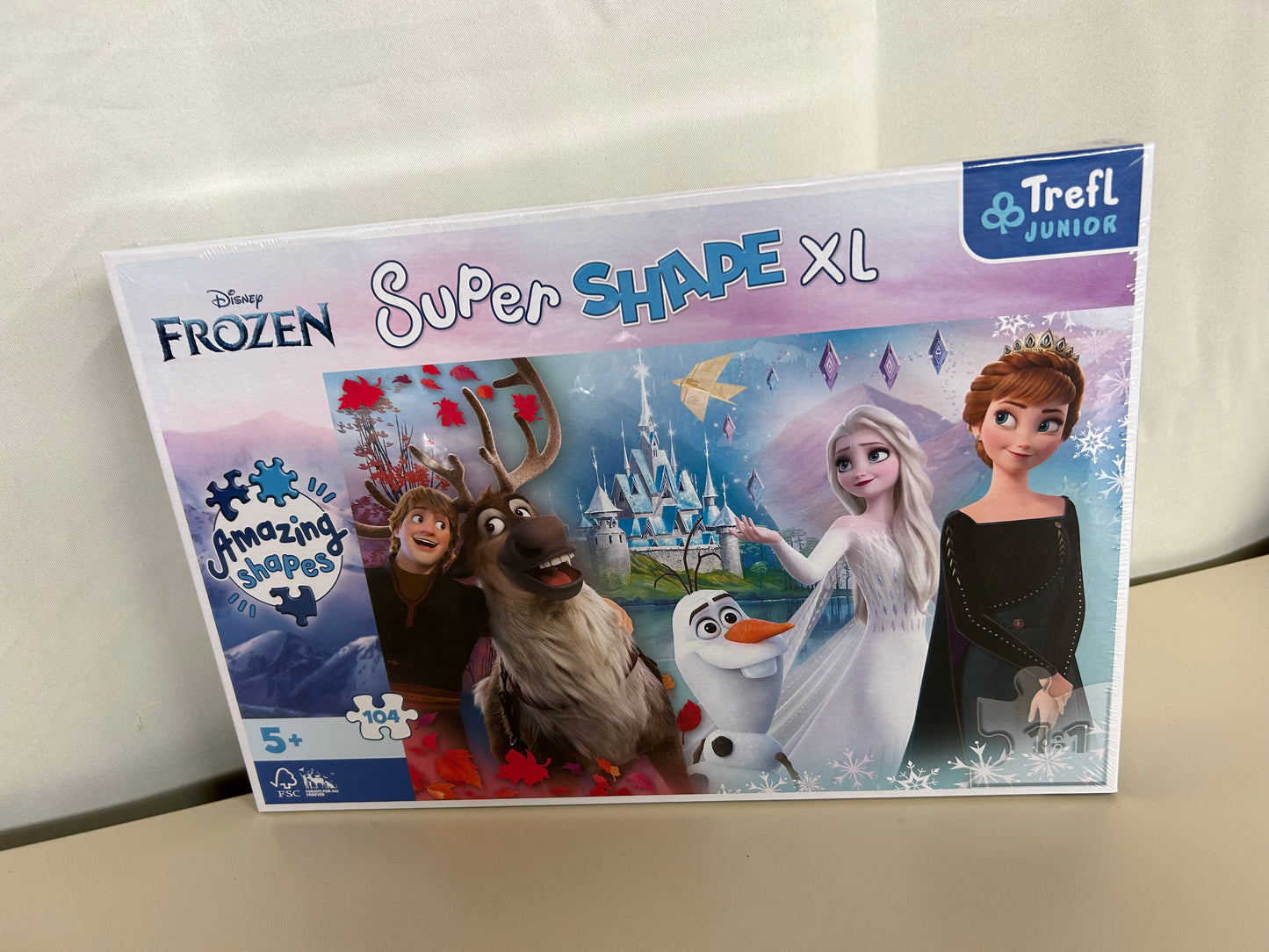 Trefl Junior Super Shape XL Puzzle Disney Frozen, 104 Teile, 60 x 40 cm