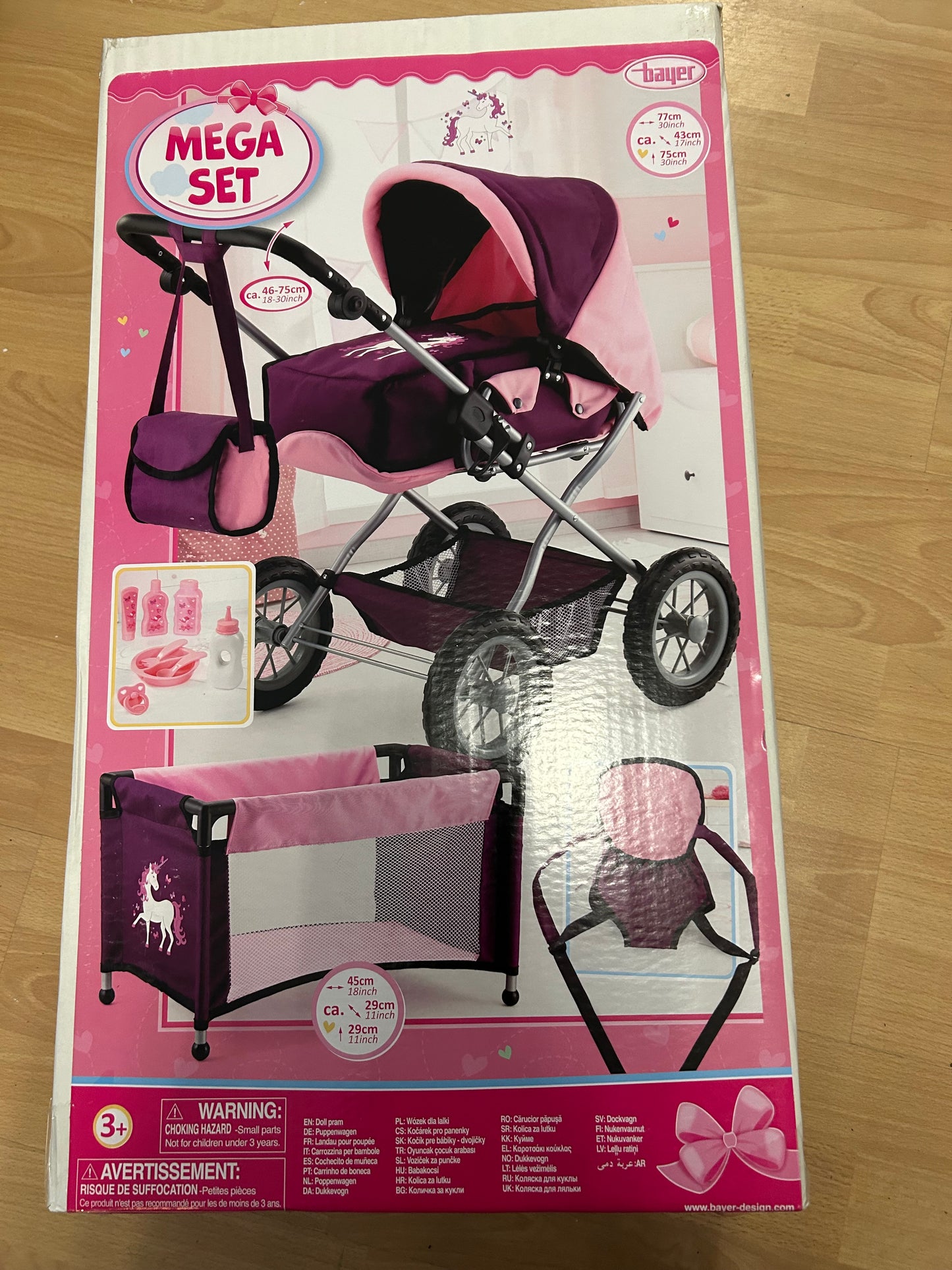 Bayer - Kombi-Puppenwagen Grande Megaset Einhorn