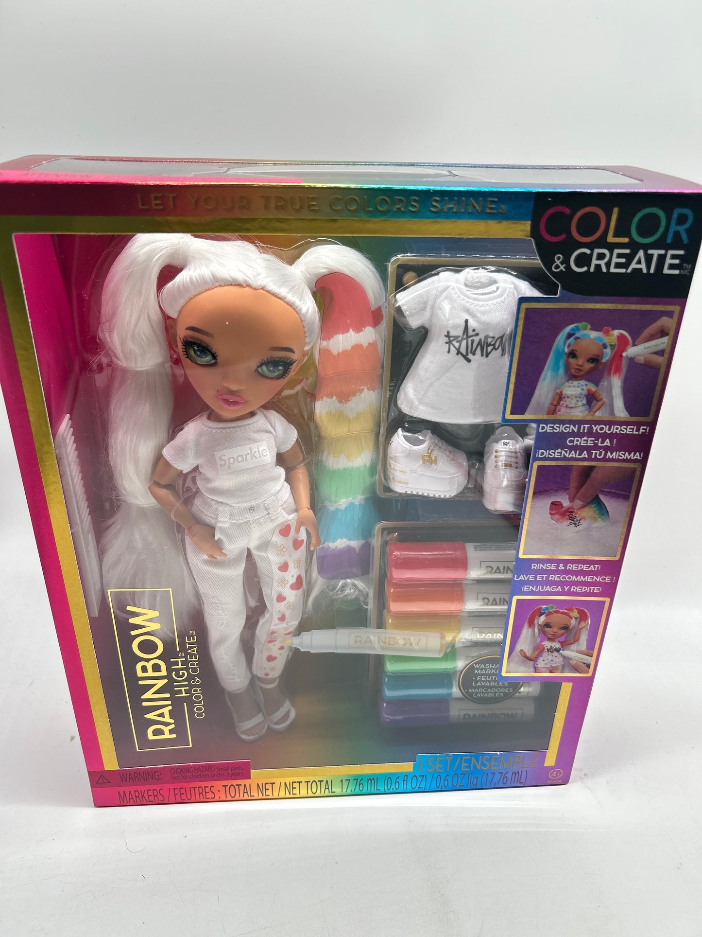 MGA Entertainment Rainbow High Color & Create Modellpuppe - Grüne Augen,*NEU*