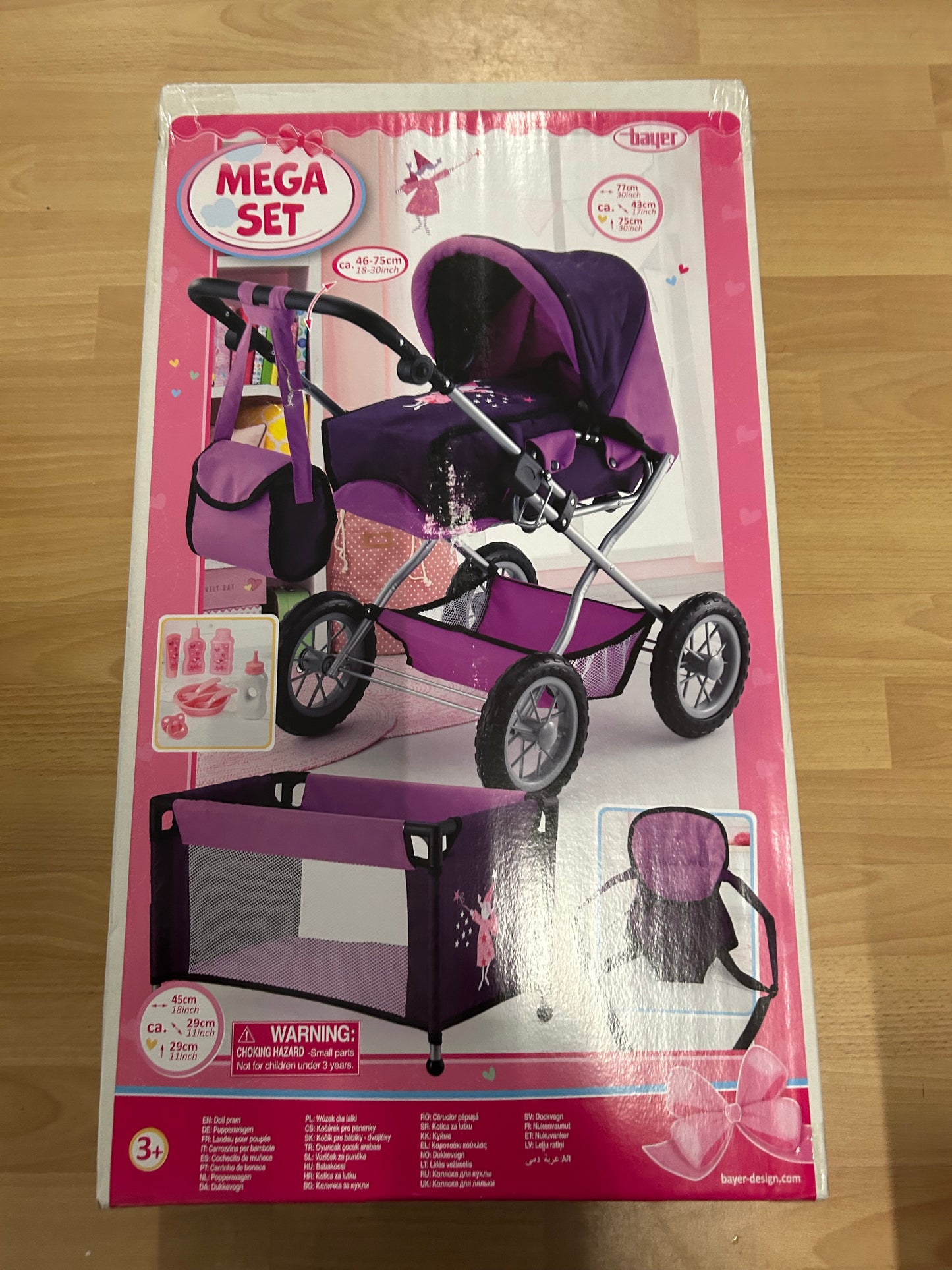 Bayer Design Kombi Puppenwagen Grande Megaset mit Reisebett und Zubehör Fee