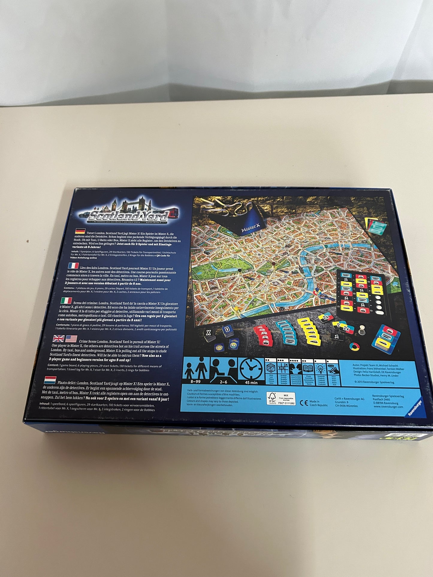 Ravensburger Spiel Scotland Yard Gesellschaftsspiel Brettspiel Jagd Mister X