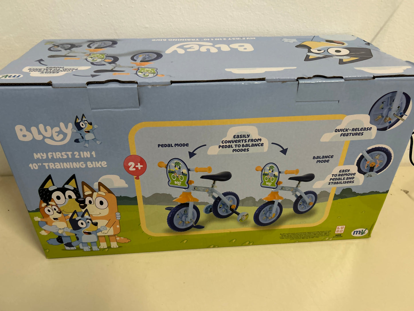 Bluey 10" Trainingsrad Lauf-/Tretstabilisatoren höhenverstellbar Kinder 2+