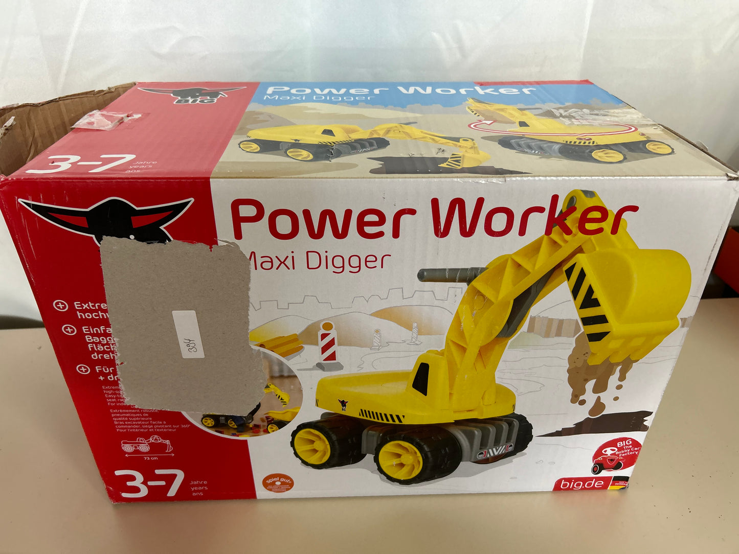 BIG Power Worker Maxi-Digger, Kunststoff, bis 50 kg, ca.73x32x30 cm, Farbe:gelb