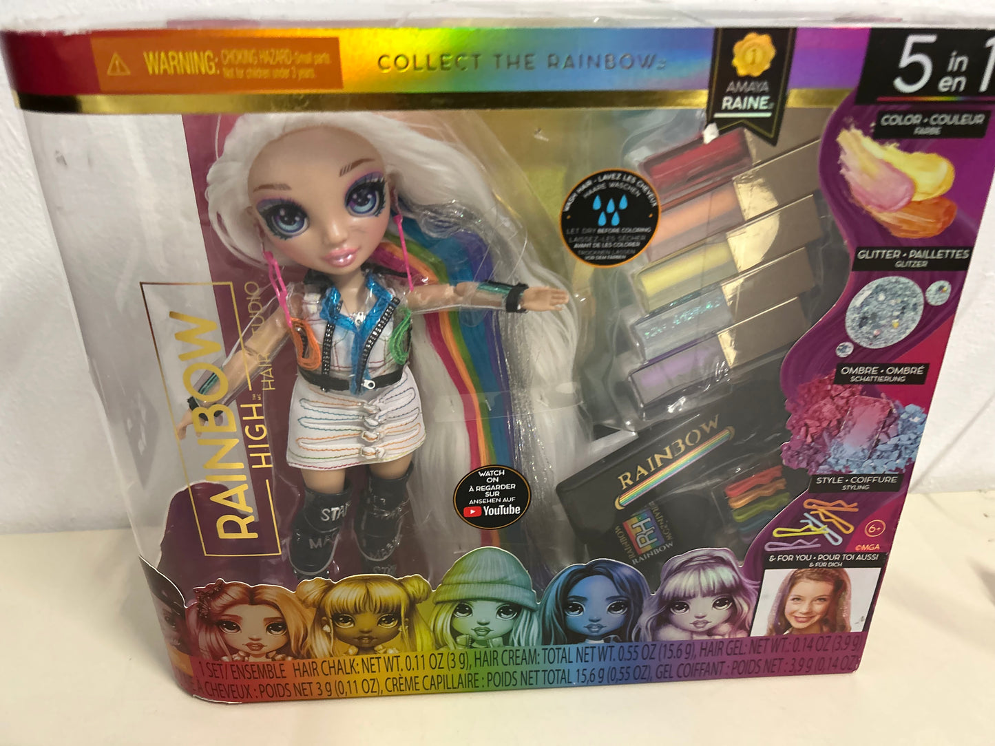 MGA Entertainment Rainbow High 5-in-1 Haarstudio mit Modepuppe Amaya Raine