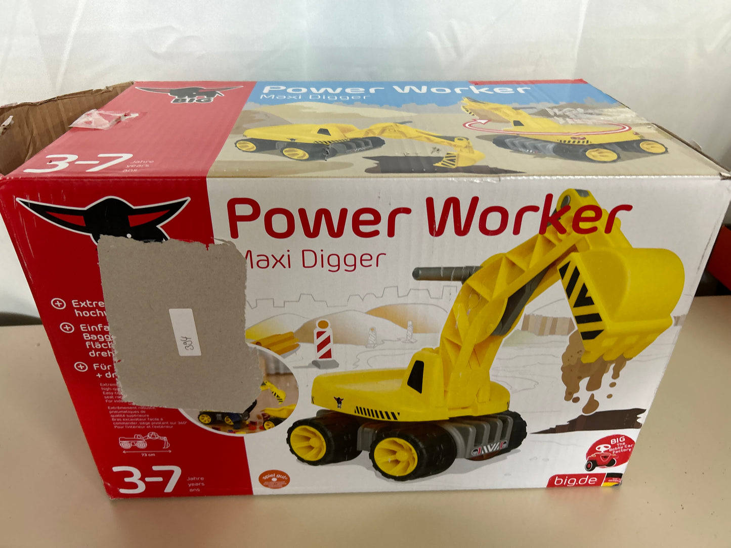 BIG Power Worker Maxi-Digger, Kunststoff, bis 50 kg, ca.73x32x30 cm, Farbe:gelb