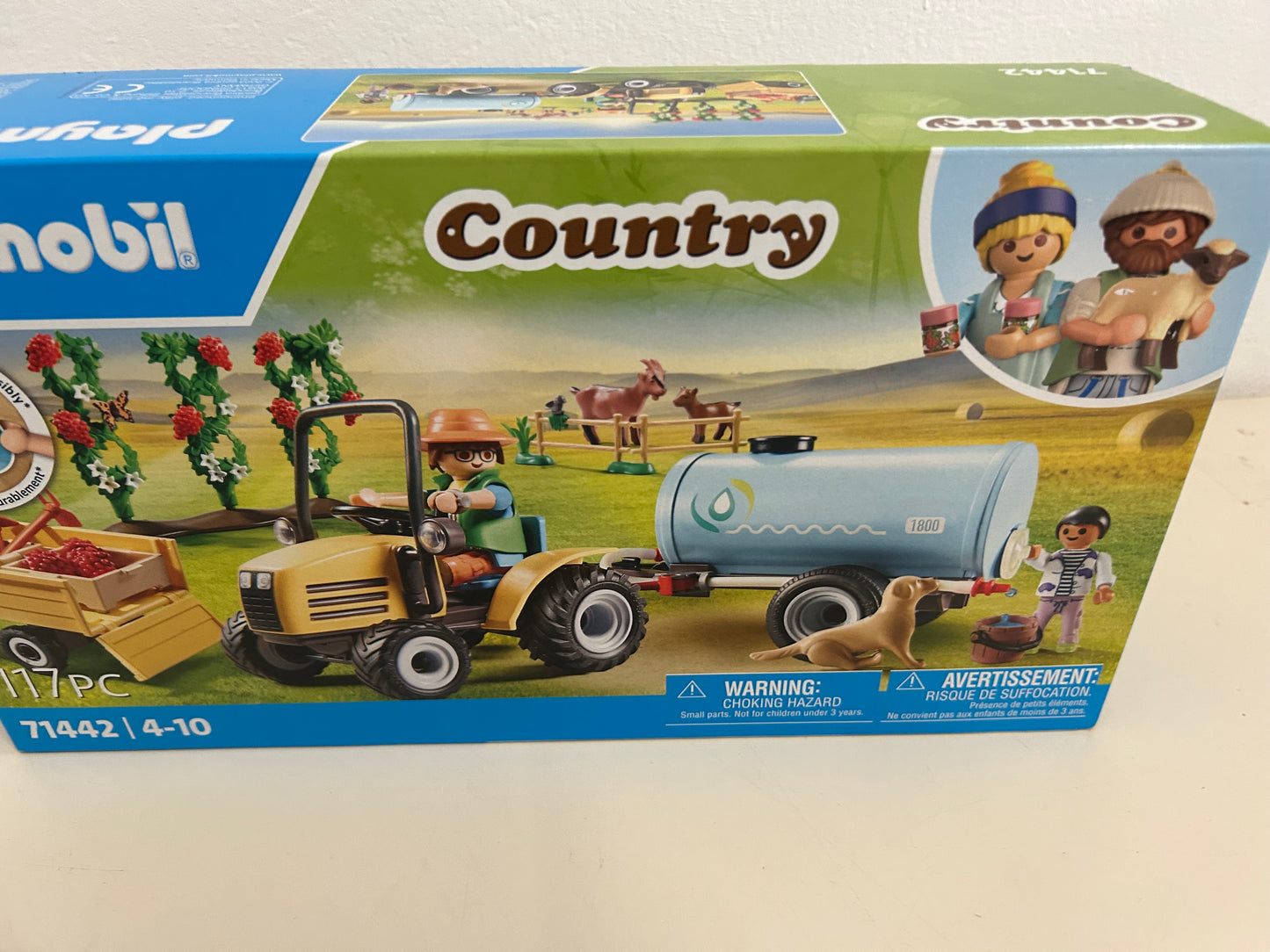 PLAYMOBIL Country 71442 Traktor mit Anhänger und Wassertank, frische Ernte auf