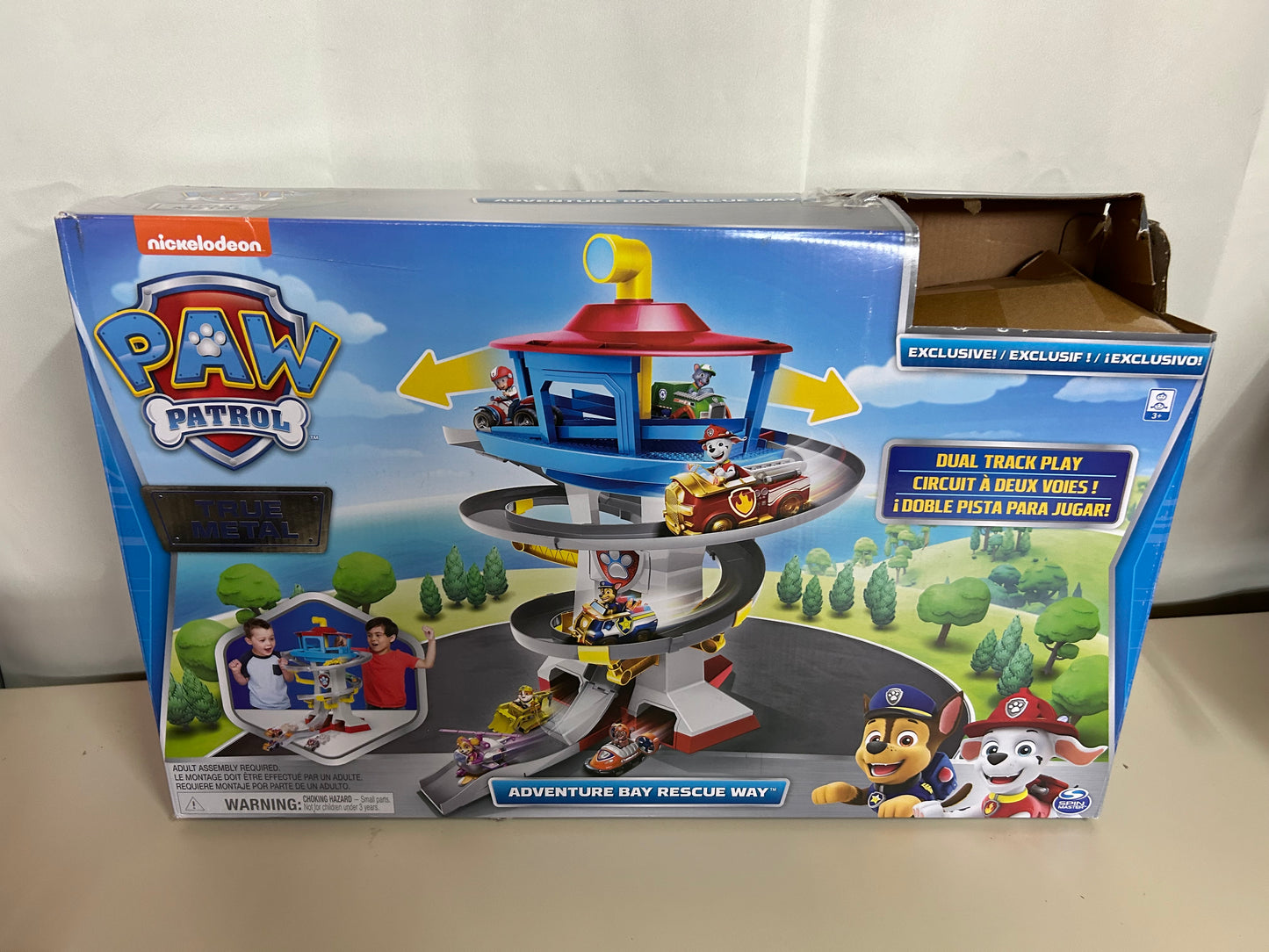 PAW PATROL True Metal Zentrale Mighty Pups Auto Rennbahn