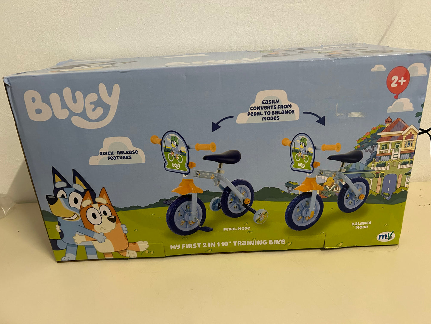 Bluey 10" Trainingsrad Lauf-/Tretstabilisatoren höhenverstellbar Kinder 2+
