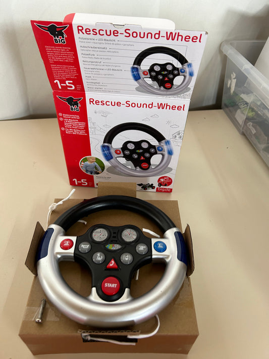 Bobby Car Lenkrad Rescue Sound Wheel Silber - Kinder-Polizeilenkrad - BIG