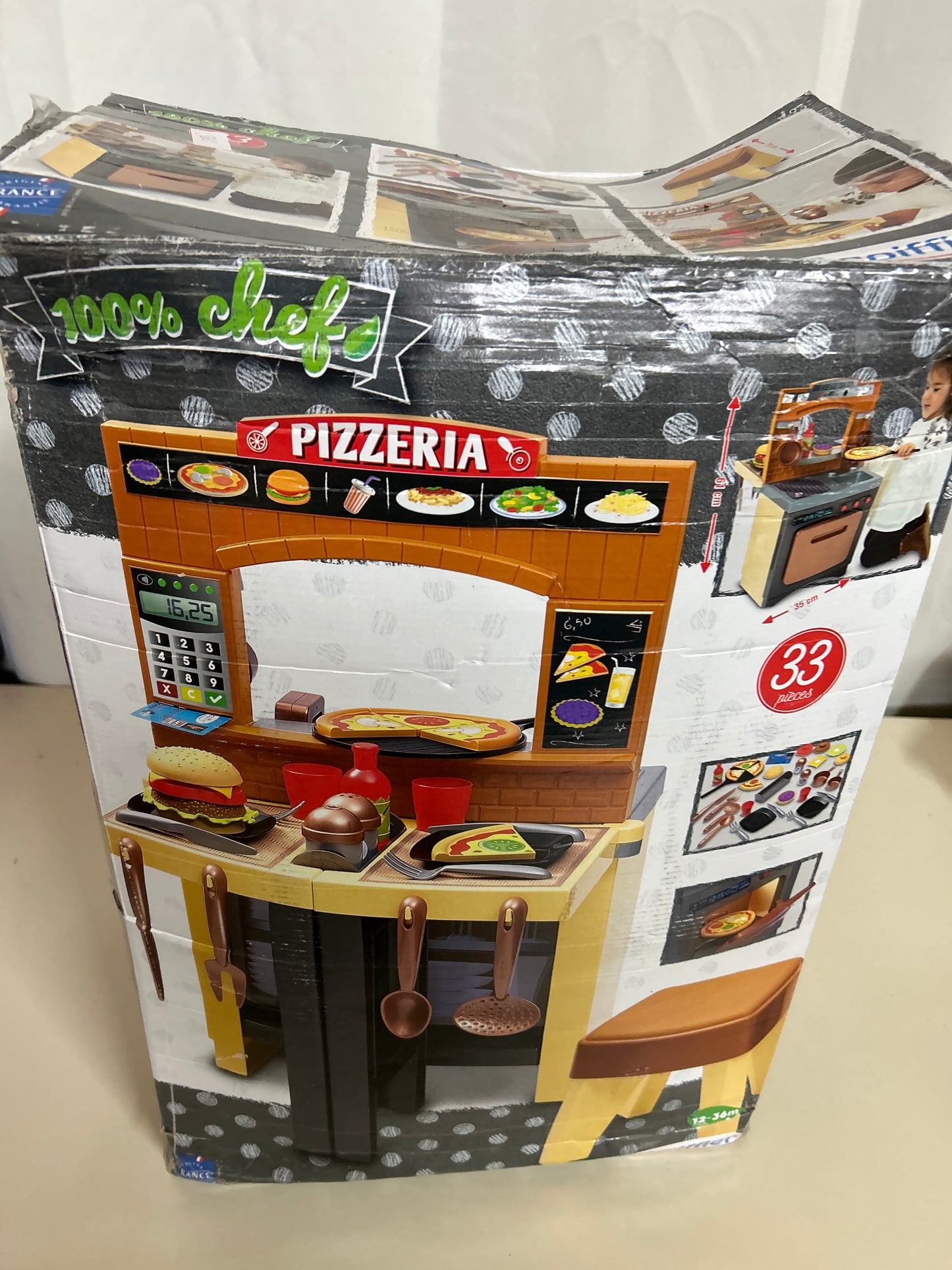 Ecoiffier – 2in1 Spielküche Pizzeria – variable Kinderküche mit Restaurant-Flair