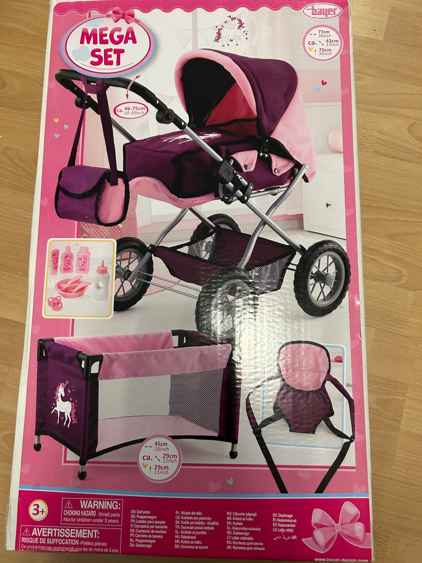 Bayer - Kombi-Puppenwagen Grande Megaset Einhorn