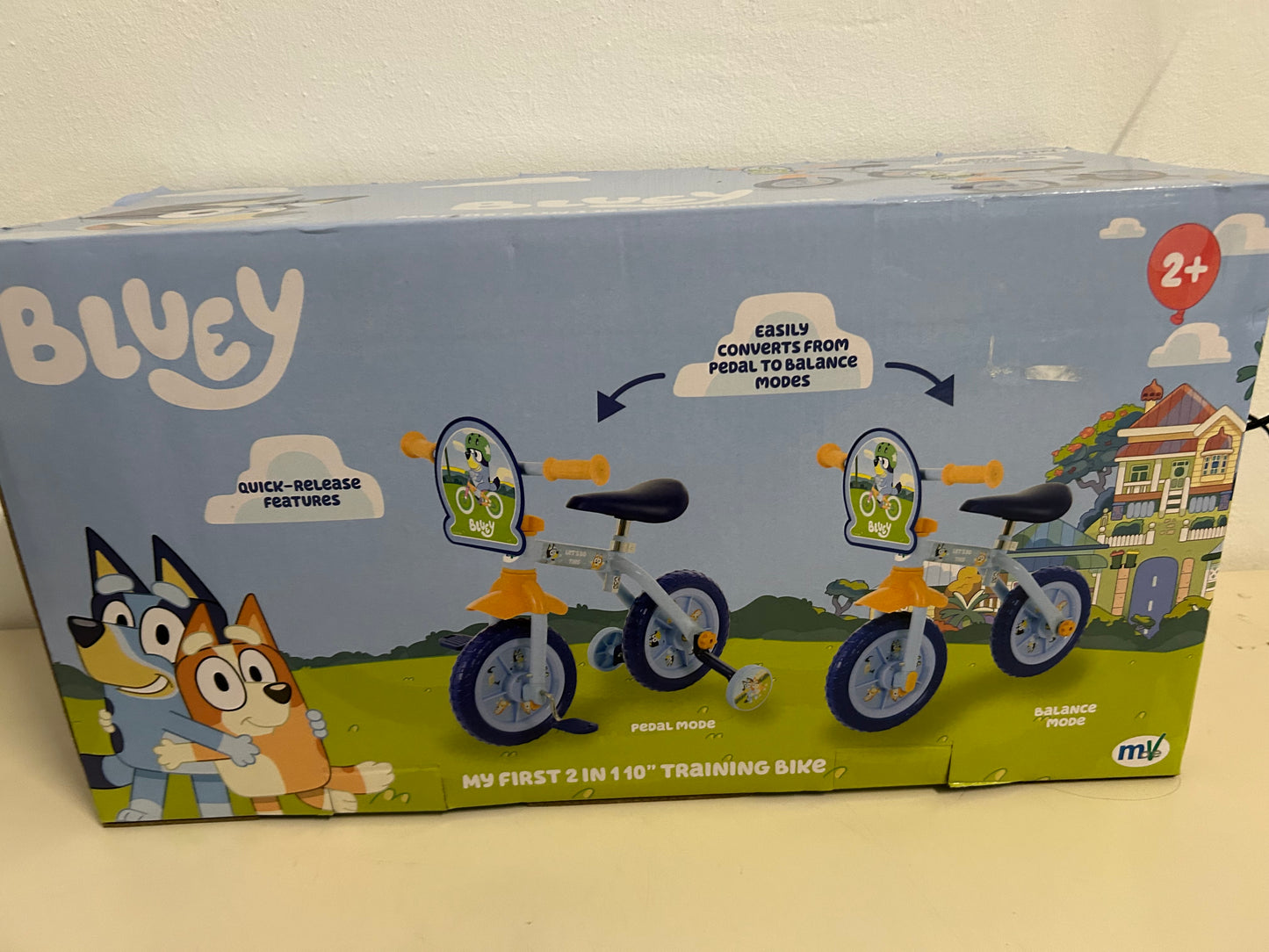 Bluey 10" Trainingsrad Lauf-/Tretstabilisatoren höhenverstellbar Kinder 2+