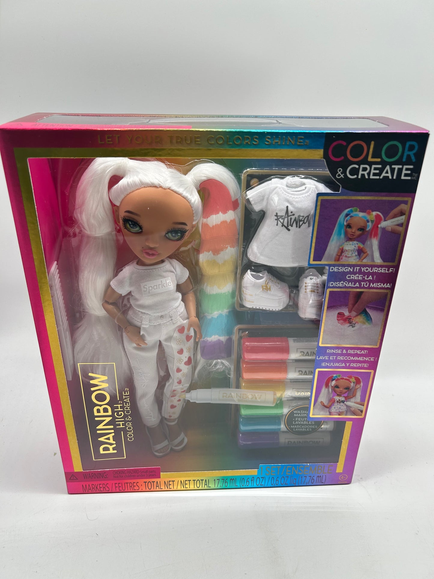 MGA Entertainment Rainbow High Color & Create Modellpuppe - Grüne Augen,*NEU*