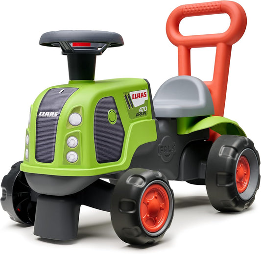 Falk - Traktor Claas - Grün - Silencer Räder - Lenkrad mit Hupe - Ergonomische Gehhilfe