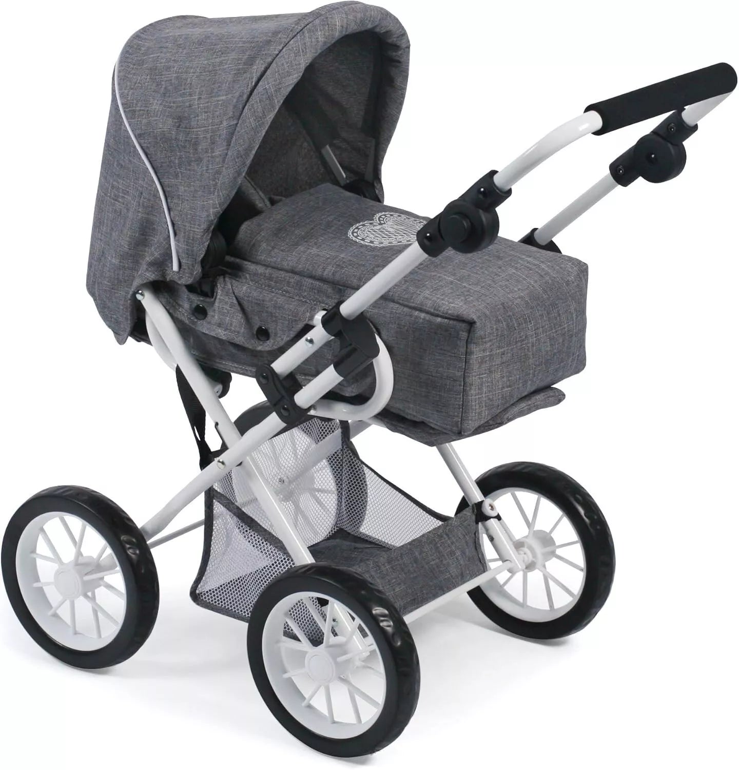 Bayer Chic 2000 Puppenwagen Leni 2in1 Kombipuppenwagen Jeans grau 46 cm