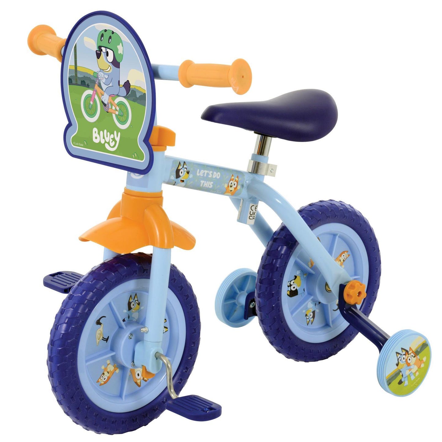 Bluey 10" Trainingsrad Lauf-/Tretstabilisatoren höhenverstellbar Kinder 2+