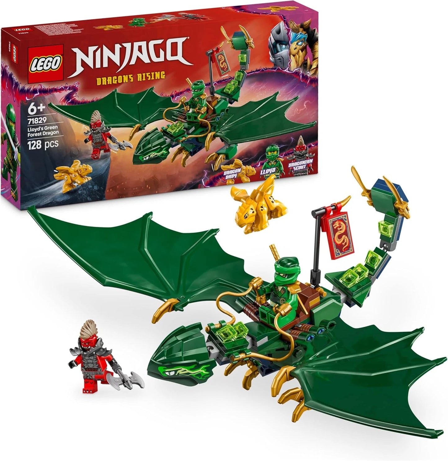 LEGO NINJAGO Lloyds Grüner Walddrache - Spielzeug Drache Mit 2 Minifiguren